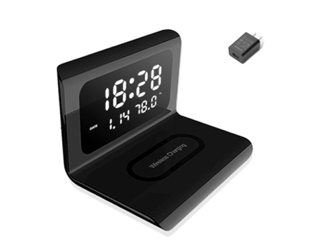Cargador inalámbrico 3 en 1, cargador de 10 W, carga de reloj de escritorio, negro CHRONUS