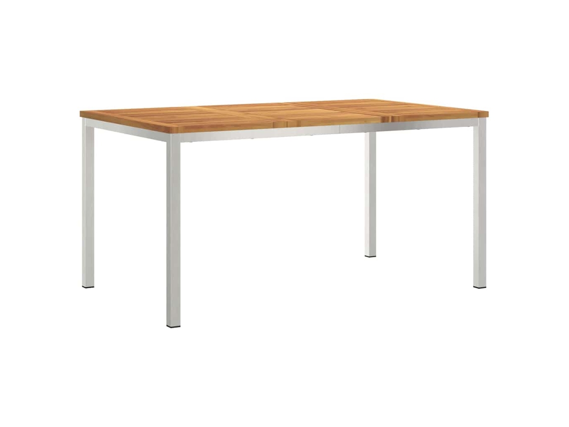 Mesa Jardín | Mesa De Exterior | Mesadecomedor Marrón 150 X 90 X 75 Cm Madera De Acacia Sólida