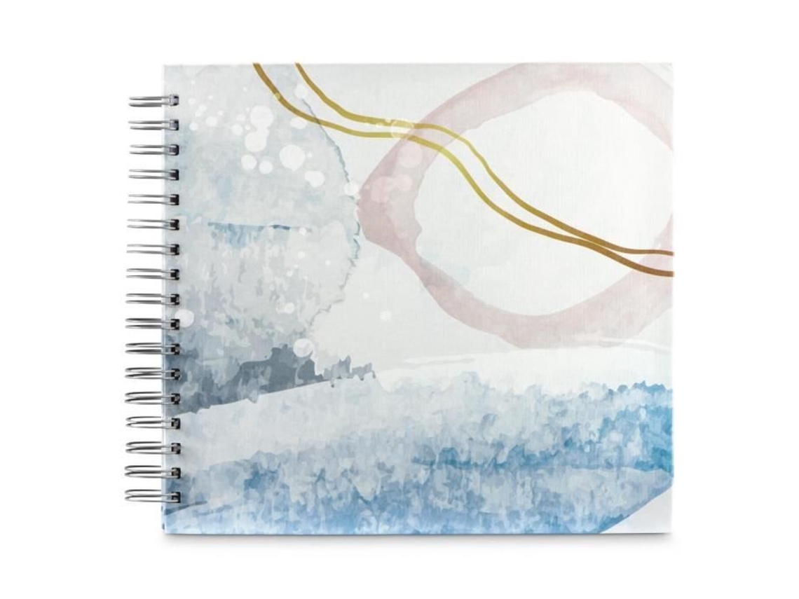 Álbum Espiral Acuarela 28 X 24 Cm 50 Páginas Blancas Azul HAMA