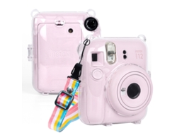 Estuche rígido de cristal para cámara Fujifilm Instax Mini 12 con correa para el hombro transparente Zruxe