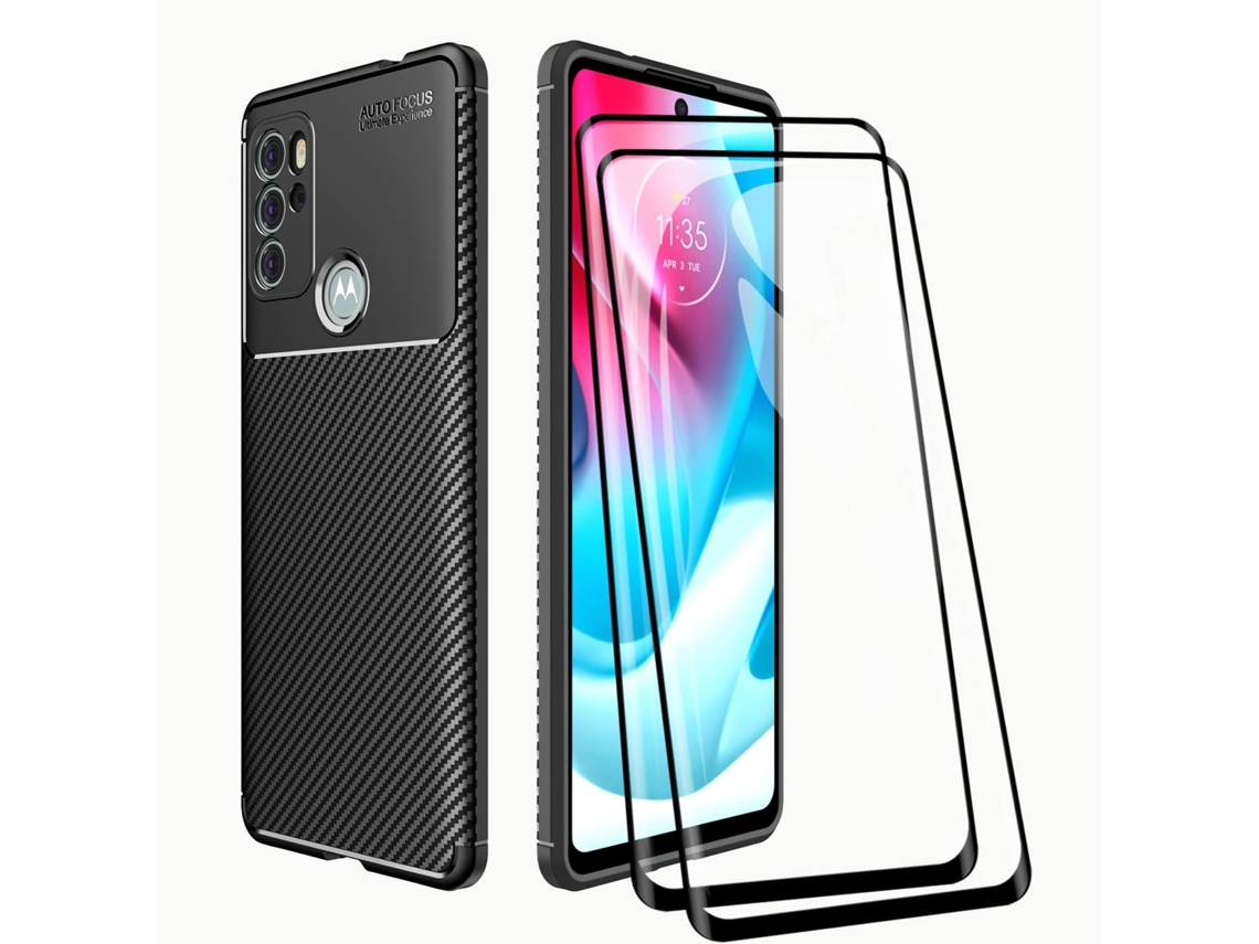 Conjunto de Protectores de Pantalla Fibra Protetora para Motorola Moto G60S HONGWE. Negro (2un)