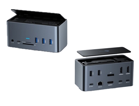 Adaptador LECOO Lkc1314H 17In1 Tipo-C a 2Usb2.0 3Usb3.0 1000Mbps 2Hdmi Vga Sd/TF 3Pd SSD para Huawei Mate40/P50 S20