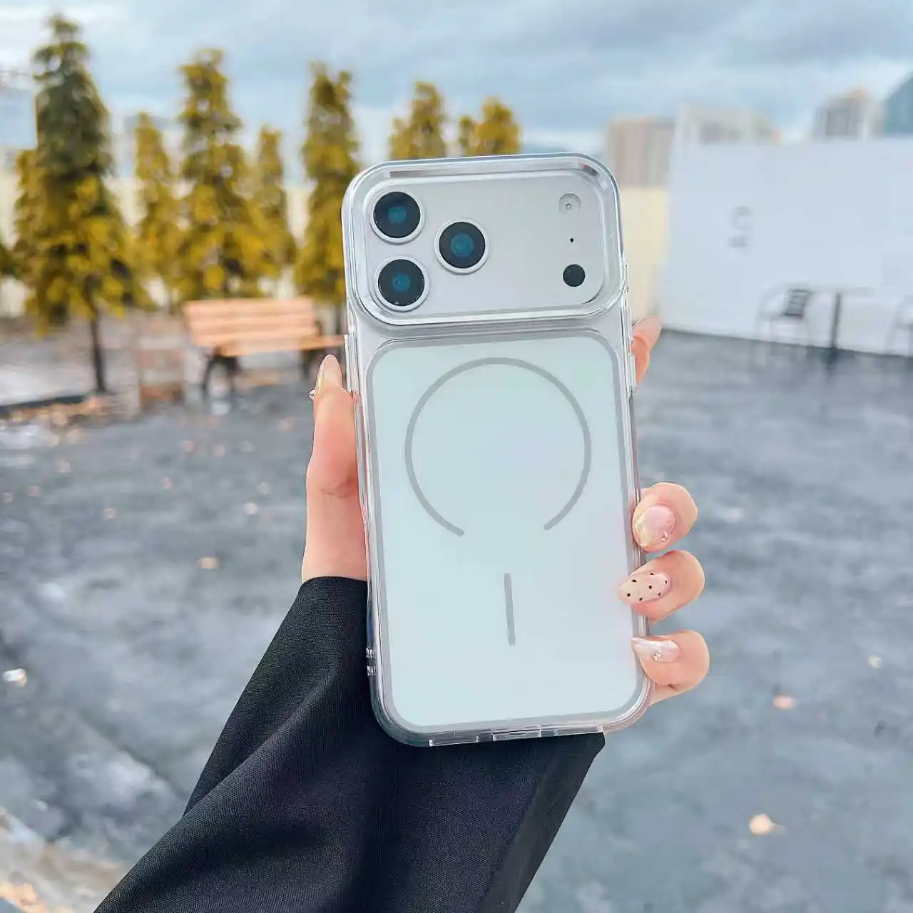 (iphone 17, Blanco) Funda Magnética Mate Transparente A Prueba De Golpes Para Teléfono, Compatible Con Carga Inalámbrica Magsafe
