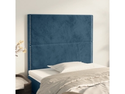 Cabeceros 2 Unidades De Terciopelo Azul Oscuro 100x5x78/88 Cm