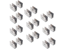 Kit De 20 Soportes De Acero Inoxidable Para Estantes De Vidrio Con Montaje Ajustable De 8 A 10 Mm, Tamaño 28,5 X 20,5 X 16 Mm.