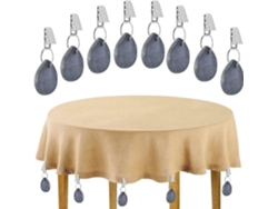 8 Pesas De Mantel De Mármol Natural Con Clip, Abrazaderas De Mantel Exteriores Fuertes Y Duraderas Para Picnics Y Fiestas