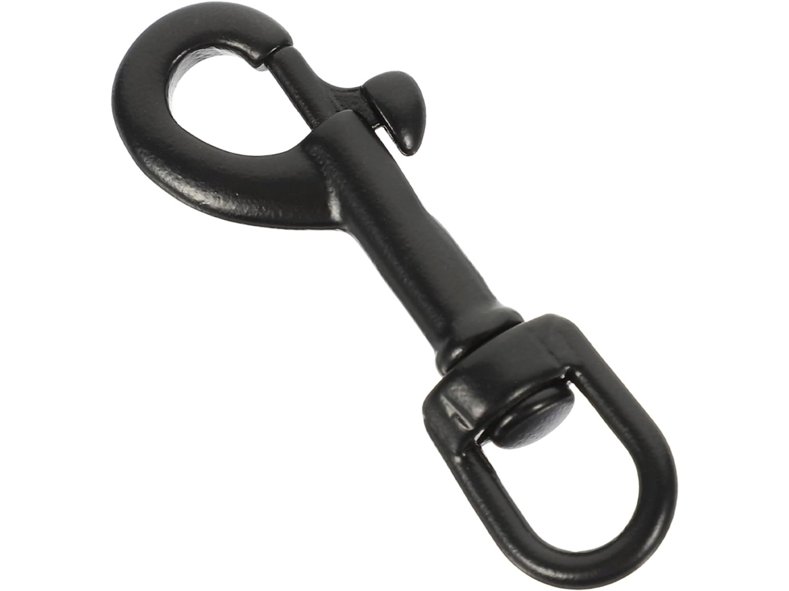 Gancho giratorio simple, acero inoxidable AISI 316, negro, 65 mm, para buceo, clip duradero y resistente a la corrosión, cierre de correa Gokoco