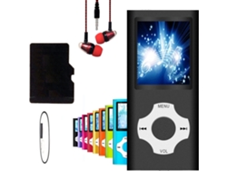 Reproductor MP3 Bluetooth versátil con grabadora de audio de 18 pulgadas y 64 GB de memoria (negro)