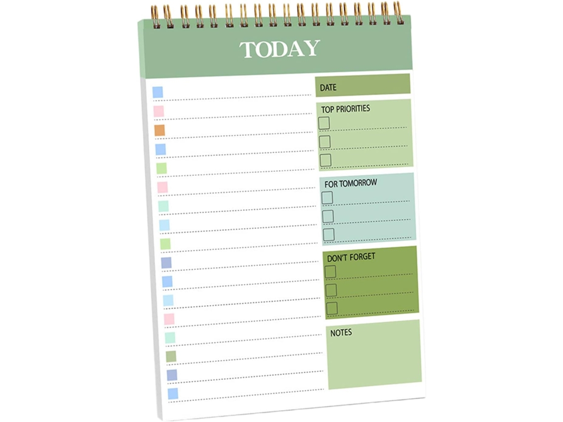 Cuaderno Profesional De Doble Espiral Con 104 Páginas Rayadas Para La Planificación Diaria.