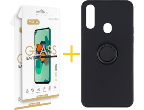 Carcasa + 2 Protectores de Pantalla para Samsung Galaxy A20e ACCETEL Negro