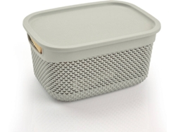 Cesta Mediana Rectangular 7h HOUSE con Tapa Gris 6,6 Litros