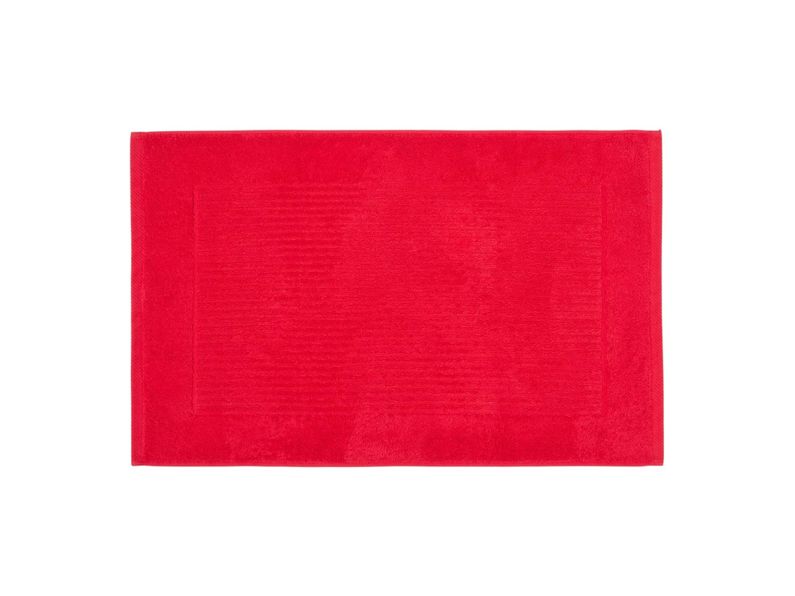 Homescapes Imperial Plain Cotton Red Bath Mat