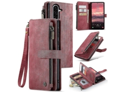 Cartera De Piel Con Cremallera Y Ranuras Para Tarjetas Caseme C30