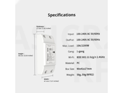 Sonoff Rf Wifi Smart Switch Interruptor Inteligente Inalámbrico Control Remoto App Compatible Con Alexa