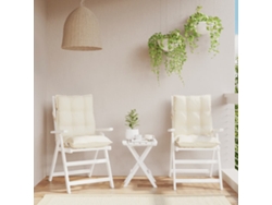 Cojines para silla con respaldo bajo, 2 unidades, tela Oxford color crema, Dkd Home Decor