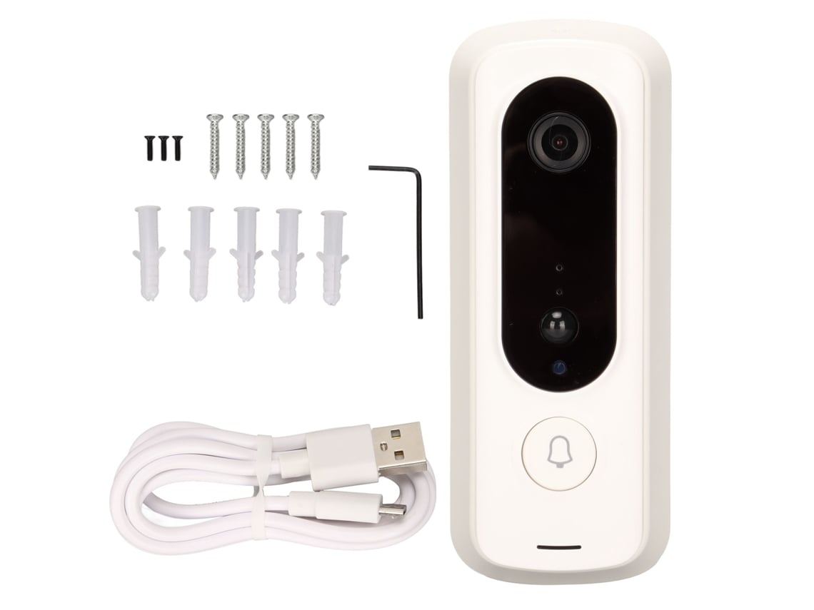 Videoportero inalámbrico Wi-Fi con visión nocturna infrarroja de alta definición, resistente al agua y con detección de movimiento. Brilvibera wer