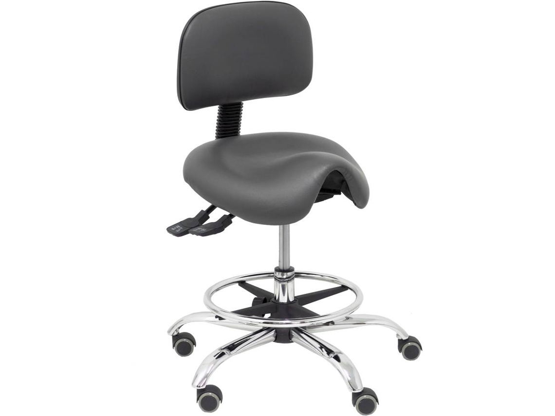 Taburete de Oficina PYC Zarza Cinzento (Similpiel)