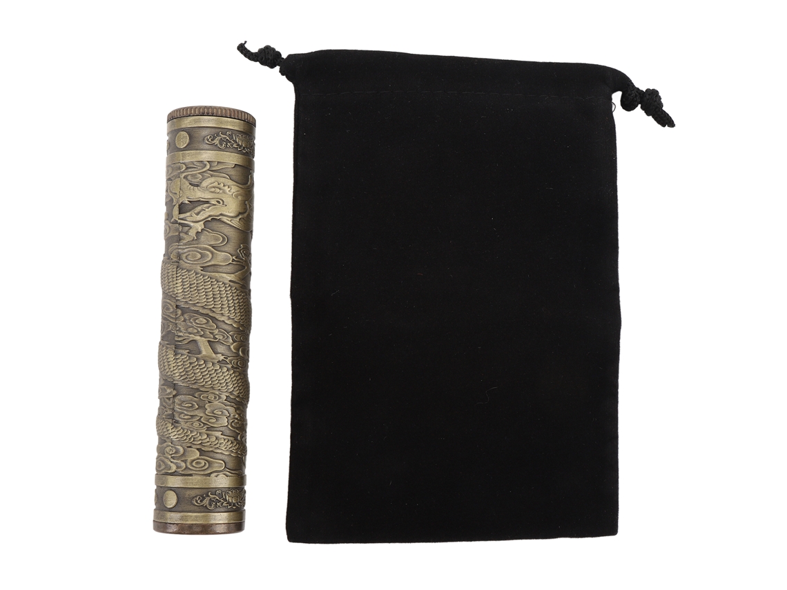 Tubo Metálico Estampado Resistente Al Agua Para Almacenamiento Sellado, Ideal Para Camping Y Viajes, Bronce