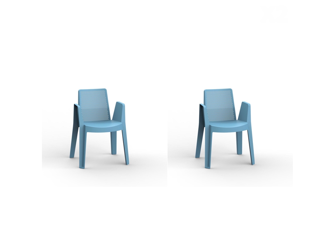 GARBAR PLAY Set 2 Silla Con Brazos Interior Exterior Azul retro