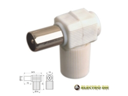 Conector Coaxial Macho En Ángulo Blanco Edh