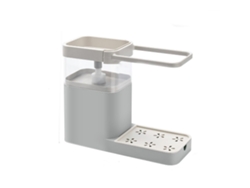 Dispensador automático de jabón líquido de fácil manejo y soporte para esponja con gancho para torre