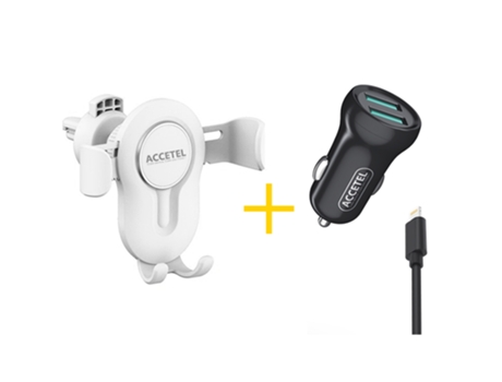 Cargador ACCETEL iPhone 13 Pro Max (Lightning - Blanco y Negro)
