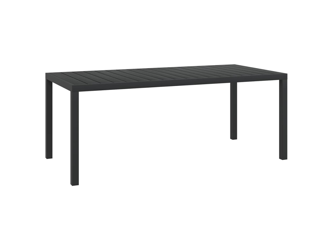Mesa de jardín LOVELY HOME de aluminio y WPC en color negro (185 x 90 x 74 cm)