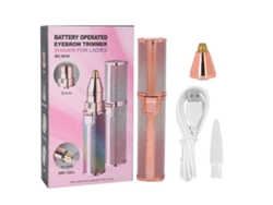 Recortadora de cejas eléctrica recargable para mujer con diseño elegante, iluminación, doble función y batería de 600 mAh.