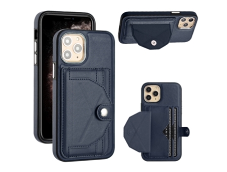 Funda Mobile Phone Cases Shockproof With Card para iPhone 11 Pro Piel Marrón