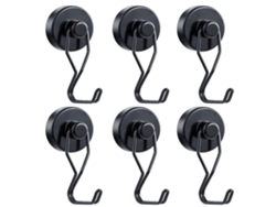 Rebe-ganchos Magnéticos Neodimio Resistente 100 Libras Antirrobo Acero Inoxidable Para Interior Y Exterior Shikai 6 Piezas