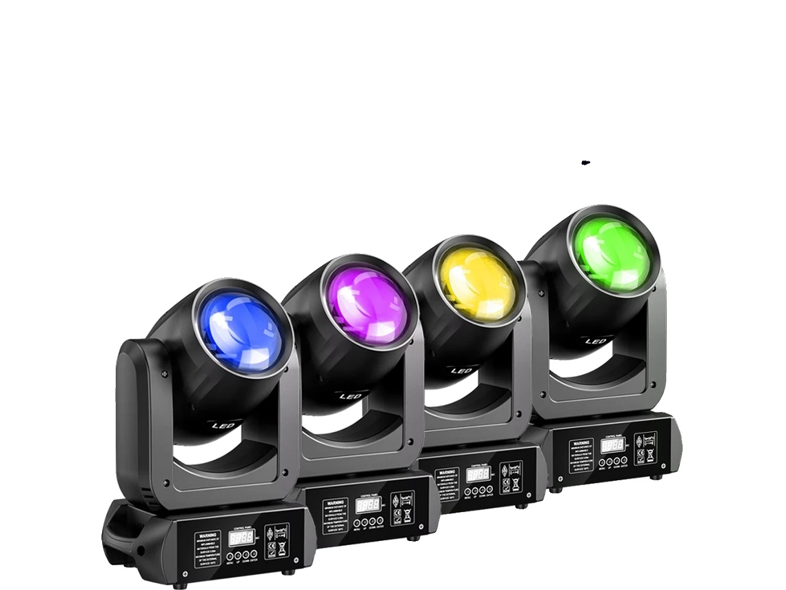 Foco móvil para escenario, control DMX, efectos multicolor, 4 unidades, enchufe europeo OEM