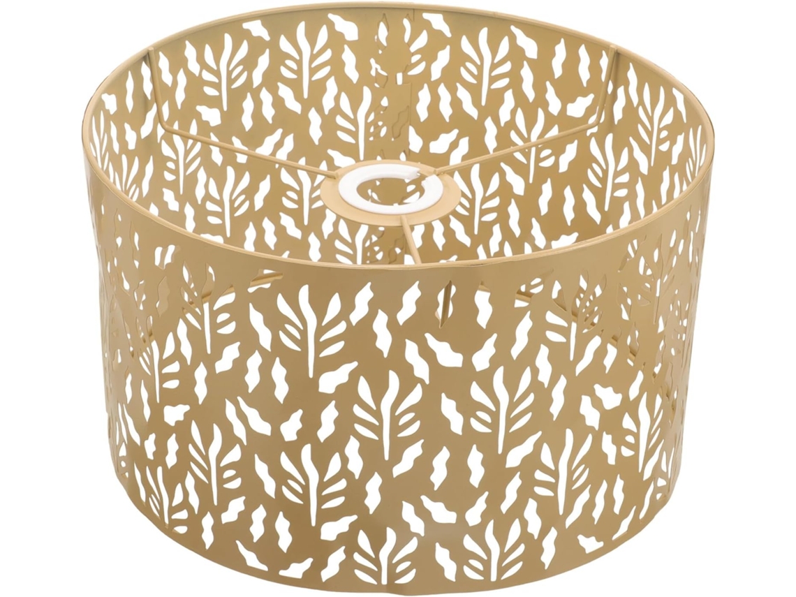 Lámpara De Mesa Decorativa De Metal Tallado Hueco Con Diseño De Hierba Amarilla Y Agua, Elegante Cubierta Para Lámpara.