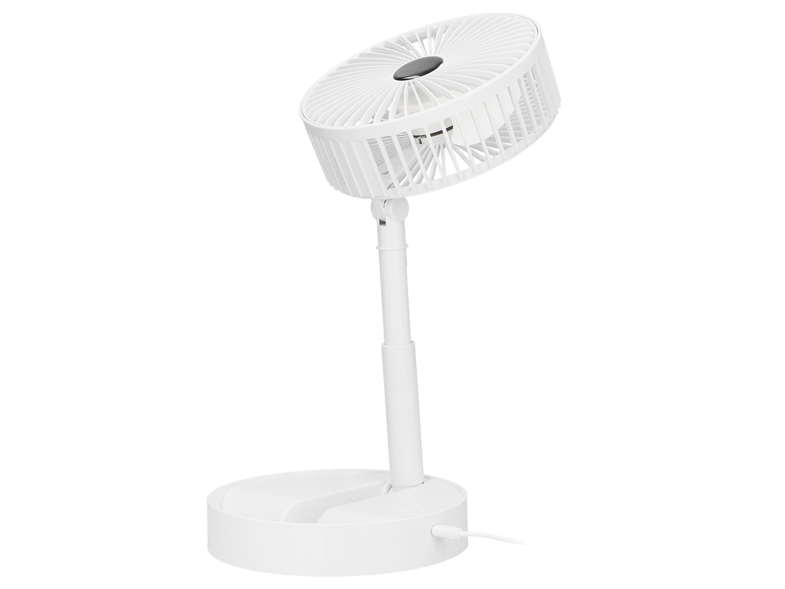 Ventilador eléctrico plegable con 3 aspas y oscilación de 180° para el hogar y la oficina.