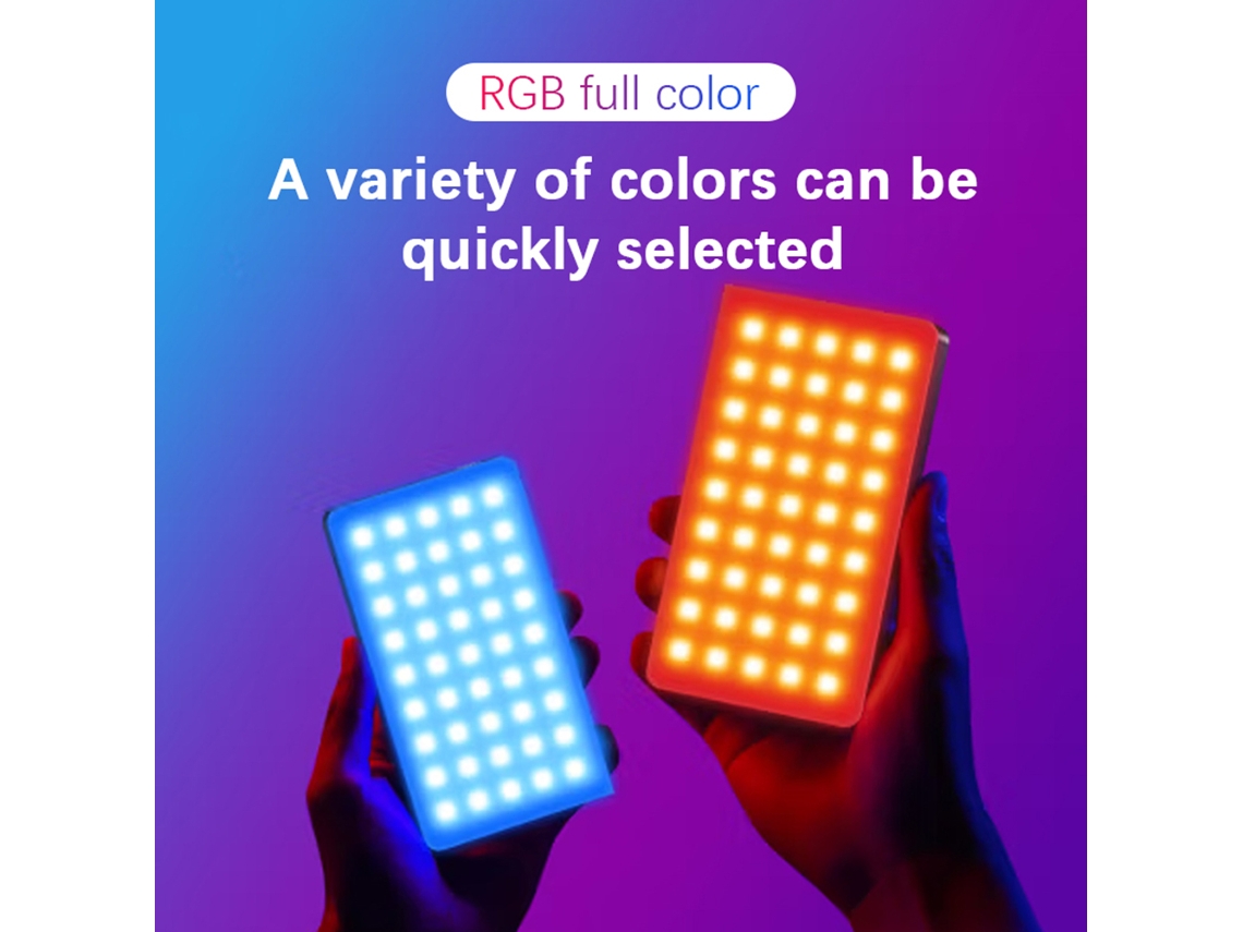 Luz Led Rgb Andoer Y140 Para Video Fotografía Cri95+ 2500k-9000k Ajustable 26 Efectos Con Lcd Adaptador Cold Shoe