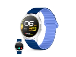 Smartwatch Ksix Core 3 Go, pantalla AMOLED de 1,32'', batería de 5 días de duración, correa de silicona magnética azul marino