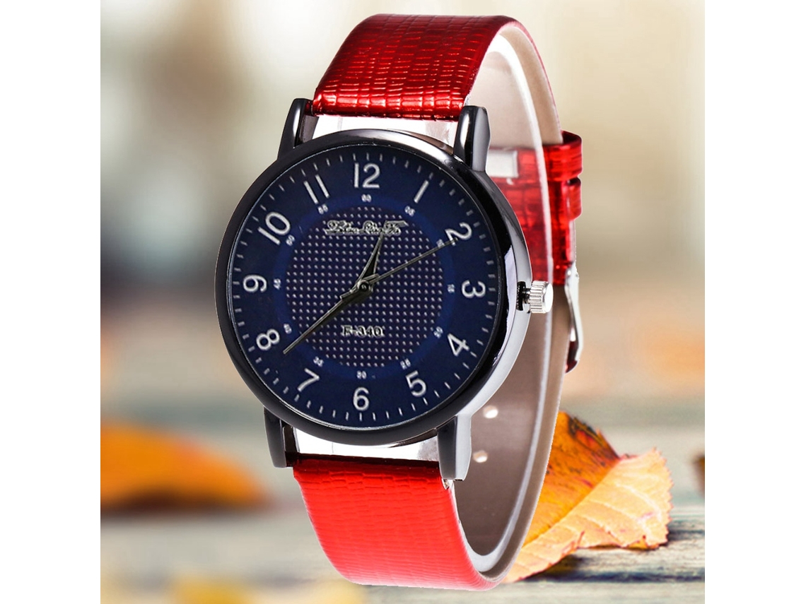 Reloj De Pareja Analógico Zhoulianfa Con Números Arábigos, Correa De Poliuretano Y Movimiento De Cuarzo (rojo).