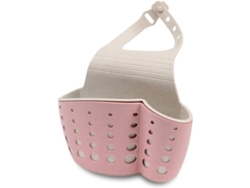 Organizador Colgante Para Fregona, Cepillo, Jabón Y Toalla De Fregadero De Cocina Rosa