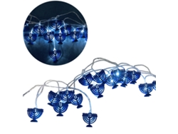 Luces LED de Hanukkah de 3 m, 20 lámparas y 9 velas a pilas