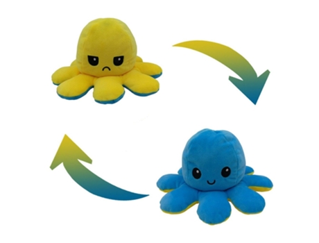 Felpa Plegable de Doble Cara, Adornos Para El Hogar, Juguete de Pulpo Reversible I