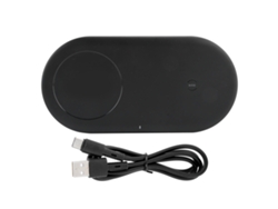Carregador Sem Fio Rápido 5w 7.5w 10w 15w Qi Pad Para Celulares Com Bobina Dupla Preto