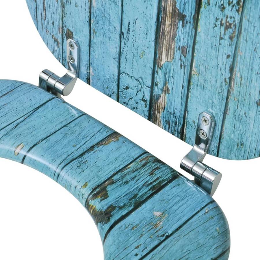 Asiento De Inodoro vidaxl wc con tapa mdf diseño madera vieja para azul