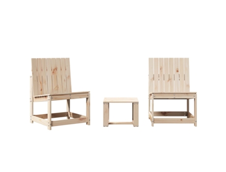 Conjunto 3 de muebles de jardín VIDAXL madera maciza de pino