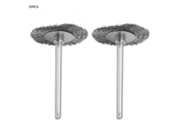 10 Cepillos De Pulido De Acero De Alambre Plano Con Cabezal Profundo De 3*25 Mm