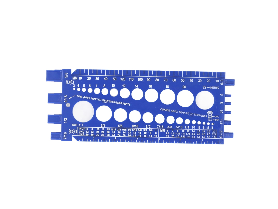Calibrador De Rosca Para Parafusos E Porcas Métrico M3-m22 E Imperial 4-3/4 Identificador Azul