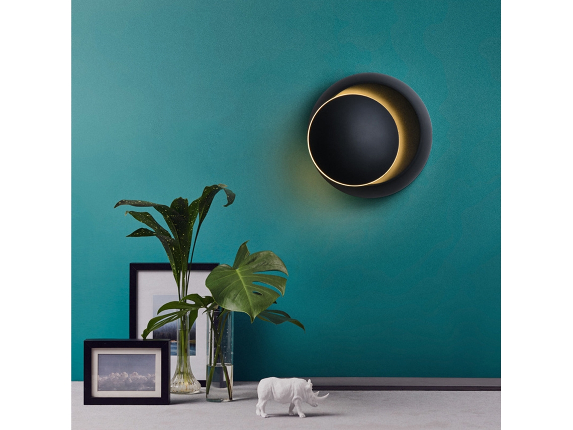 Yncm2026-lámpara De Pared Led Giratoria 360 Grados Media Luna Redonda Moderna Creativa Para Sala Dormitorio Pasillo