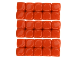 Juego De 30 Dados De Plástico Blancos De 16 Mm Con Esquinas Redondeadas, 6 Caras, Para Juegos De Matemáticas Caseros En Clase, Color Naranja.