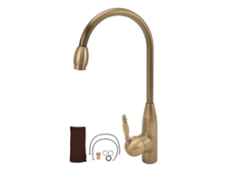 Grifo de baño de latón antiguo con manija única ajustable
