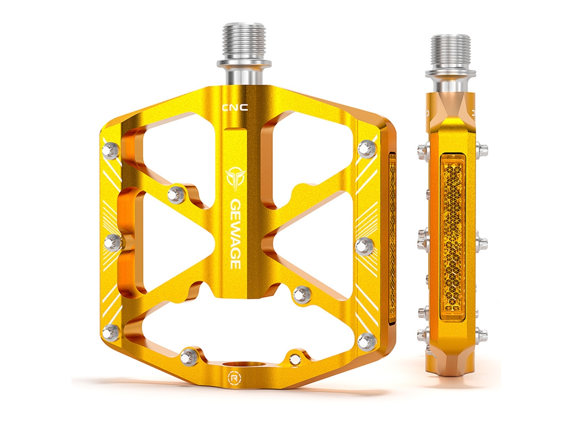 Pedal Companion, pedales de bicicleta con reflectores para una mejor visibilidad, superficie antideslizante de aleación de aluminio que garantiza una experiencia de conducción cómoda.