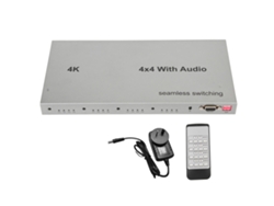 Conmutador De Matriz Hdmi 4 Entradas 4 Salidas, Conmutador/divisor De Vídeo 4k 30hz Con Extractor De Sonido, Enchufe Au