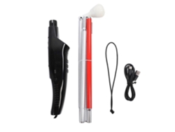 Bastón plegable con guía de voz electrónica, rojo reflectante, bastón para evitar obstáculos para personas ciegas